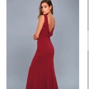 Call my name wine red backless Lulus dress